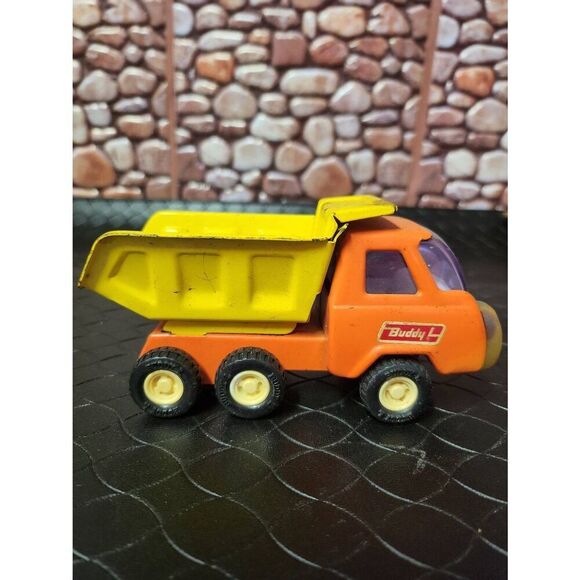 Buddy L Small Dump Truck - Orange & Yellow  Made in Japan #B13 - Picture 3 of 9